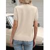 imageANRABESS Womens Short Sleeve Sweater Wool Blend Scalloped Cute Summer Dressy Tops Business Casual Loose Vacation Outfits 2026Parchment