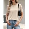 imageANRABESS Womens Short Sleeve Sweater Wool Blend Scalloped Cute Summer Dressy Tops Business Casual Loose Vacation Outfits 2026Parchment
