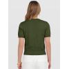imageANRABESS Womens Short Sleeve Sweaters Cropped Crew Neck Business Casual Lightweight Sweater Tops 2026 Spring Summer OutfitsArmy Green