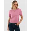 imageANRABESS Womens Short Sleeve Sweaters Cropped Crew Neck Business Casual Lightweight Sweater Tops 2026 Spring Summer OutfitsCoral Pink