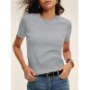 imageANRABESS Womens Short Sleeve Sweaters Cropped Crew Neck Business Casual Lightweight Sweater Tops 2026 Spring Summer OutfitsGrey