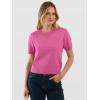 imageANRABESS Womens Short Sleeve Sweaters Cropped Crew Neck Business Casual Lightweight Sweater Tops 2026 Spring Summer OutfitsHot Pink