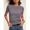 imageANRABESS Womens Short Sleeve Sweaters Cropped Crew Neck Business Casual Lightweight Sweater Tops 2026 Spring Summer OutfitsNutmeg