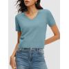 imageANRABESS Womens Short Sleeve Sweaters Cropped V Neck Business Casual Lightweight Sweater Tops Summer Spring Clothes 2026Light Blue