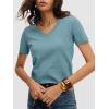 imageANRABESS Womens Short Sleeve Sweaters Cropped V Neck Business Casual Lightweight Sweater Tops Summer Spring Clothes 2026Light Blue