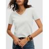 imageANRABESS Womens Short Sleeve Sweaters Cropped V Neck Business Casual Lightweight Sweater Tops Summer Spring Clothes 2026White