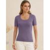imageANRABESS Womens Short Sleeve Sweaters Summer Scoop Neck Casual Basic Shirts Knit Pullover Work Tops 2026 Spring OutfitsGrey Purple