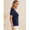 imageANRABESS Womens Short Sleeve Sweaters Summer Scoop Neck Casual Basic Shirts Knit Pullover Work Tops 2026 Spring OutfitsNavy Blue