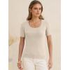 imageANRABESS Womens Short Sleeve Sweaters Summer Scoop Neck Casual Basic Shirts Knit Pullover Work Tops 2026 Spring OutfitsParchment