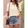 imageANRABESS Womens Short Sleeve Sweaters Tops Polo V Neck Cable Knit Casual Soft Pullover Shirts 2026 Summer OutfitsLight Yellow