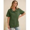 imageANRABESS Womens Short Sleeve Tops Oversized Lightweight Sweatshirt Polo Shirts 2026 Summer Casual Button Pullover Top OutfitsArmy Green