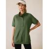 imageANRABESS Womens Short Sleeve Tops Oversized Lightweight Sweatshirt Polo Shirts 2026 Summer Casual Button Pullover Top OutfitsArmy Green
