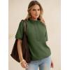 imageANRABESS Womens Short Sleeve Tops Oversized Lightweight Sweatshirt Polo Shirts 2026 Summer Casual Button Pullover Top OutfitsArmy Green