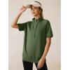 imageANRABESS Womens Short Sleeve Tops Oversized Lightweight Sweatshirt Polo Shirts 2026 Summer Casual Button Pullover Top OutfitsArmy Green