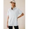 imageANRABESS Womens Short Sleeve Tops Oversized Lightweight Sweatshirt Polo Shirts 2026 Summer Casual Button Pullover Top OutfitsLight Grey
