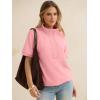 imageANRABESS Womens Short Sleeve Tops Oversized Lightweight Sweatshirt Polo Shirts 2026 Summer Casual Button Pullover Top OutfitsPink