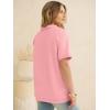 imageANRABESS Womens Short Sleeve Tops Oversized Lightweight Sweatshirt Polo Shirts 2026 Summer Casual Button Pullover Top OutfitsPink