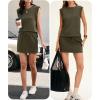 imageANRABESS Womens Summer 2 Piece Short Skirt Sets 2026 Cap Sleeve Top Athletic Skort Workout Tennis Matching Set Travel OutfitsArmy Green