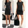 imageANRABESS Womens Summer 2 Piece Short Skirt Sets 2026 Cap Sleeve Top Athletic Skort Workout Tennis Matching Set Travel OutfitsBlack