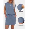 imageANRABESS Womens Summer 2 Piece Short Skirt Sets 2026 Cap Sleeve Top Athletic Skort Workout Tennis Matching Set Travel OutfitsGrey Blue