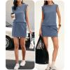 imageANRABESS Womens Summer 2 Piece Short Skirt Sets 2026 Cap Sleeve Top Athletic Skort Workout Tennis Matching Set Travel OutfitsGrey Blue