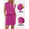 imageANRABESS Womens Summer 2 Piece Short Skirt Sets 2026 Cap Sleeve Top Athletic Skort Workout Tennis Matching Set Travel OutfitsHot Pink