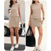 imageANRABESS Womens Summer 2 Piece Short Skirt Sets 2026 Cap Sleeve Top Athletic Skort Workout Tennis Matching Set Travel OutfitsKhaki