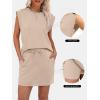 imageANRABESS Womens Summer 2 Piece Short Skirt Sets 2026 Cap Sleeve Top Athletic Skort Workout Tennis Matching Set Travel OutfitsKhaki
