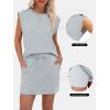 imageANRABESS Womens Summer 2 Piece Short Skirt Sets 2026 Cap Sleeve Top Athletic Skort Workout Tennis Matching Set Travel OutfitsLight Gray