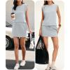 imageANRABESS Womens Summer 2 Piece Short Skirt Sets 2026 Cap Sleeve Top Athletic Skort Workout Tennis Matching Set Travel OutfitsLight Gray