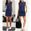 imageANRABESS Womens Summer 2 Piece Short Skirt Sets 2026 Cap Sleeve Top Athletic Skort Workout Tennis Matching Set Travel OutfitsNavy Blue