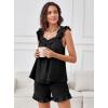 imageANRABESS Womens Summer Lounge Set 2 Piece Outfits Ruffle Tank Top and Shorts Set 2026 Beach Vacation Cover Up ClothesBlack
