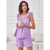 imageANRABESS Womens Summer Lounge Set 2 Piece Outfits Ruffle Tank Top and Shorts Set 2026 Beach Vacation Cover Up ClothesLight Purple