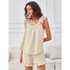 imageANRABESS Womens Summer Lounge Set 2 Piece Outfits Ruffle Tank Top and Shorts Set 2026 Beach Vacation Cover Up ClothesWhite