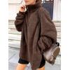 imageANRABESS Womens Sweatshirt Sherpa Fuzzy Fleece Zip Up Hoodies Cozy Pullover Soft Sweaters Tops 2025 Fall Trendy ClothesRed Brown