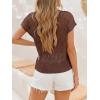 imageANRABESS Womens Tops 2026 Trendy Summer Shirts Crochet Cap Sleeve Knitted Sweater Beach Vacation Clothes Fall Fashion OutfitsBrown