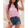 imageANRABESS Womens Tops 2026 Trendy Summer Shirts Crochet Cap Sleeve Knitted Sweater Beach Vacation Clothes Fall Fashion OutfitsPink
