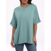 imageANRABESS Womens Tops Oversized T Shirts Short Sleeve Crewneck Summer Casual Loose Basic Tee Shirt 2026 Trendy Fashion ClothesCadet Blue