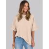 imageANRABESS Womens Tops Oversized T Shirts Short Sleeve Crewneck Summer Casual Loose Basic Tee Shirt 2026 Trendy Fashion ClothesCream