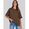 imageANRABESS Womens Tops Oversized T Shirts Short Sleeve Crewneck Summer Casual Loose Basic Tee Shirt 2026 Trendy Fashion ClothesDark Brown