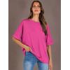 imageANRABESS Womens Tops Oversized T Shirts Short Sleeve Crewneck Summer Casual Loose Basic Tee Shirt 2026 Trendy Fashion ClothesHot Pink
