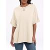 imageANRABESS Womens Tops Oversized T Shirts Short Sleeve Crewneck Summer Casual Loose Basic Tee Shirt 2026 Trendy Fashion ClothesLight Apricot