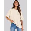 imageANRABESS Womens Tops Oversized T Shirts Short Sleeve Crewneck Summer Casual Loose Basic Tee Shirt 2026 Trendy Fashion ClothesLight Apricot