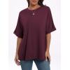 imageANRABESS Womens Tops Oversized T Shirts Short Sleeve Crewneck Summer Casual Loose Basic Tee Shirt 2026 Trendy Fashion ClothesWine