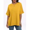 imageANRABESS Womens Tops Oversized T Shirts Short Sleeve Crewneck Summer Casual Loose Basic Tee Shirt 2026 Trendy Fashion ClothesYellow