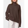 imageANRABESS Womens Turtleneck Sweaters Oversized Chunky Long Sleeve Knit High Low Hem Pullover Top 2026 Fall Winter FashionChocola