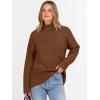 imageANRABESS Womens Turtleneck Sweaters Oversized Chunky Long Sleeve Knit High Low Hem Pullover Top 2026 Fall Winter FashionDeep Caramel