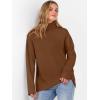 imageANRABESS Womens Turtleneck Sweaters Oversized Chunky Long Sleeve Knit High Low Hem Pullover Top 2026 Fall Winter FashionDeep Caramel
