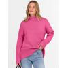 imageANRABESS Womens Turtleneck Sweaters Oversized Chunky Long Sleeve Knit High Low Hem Pullover Top 2026 Fall Winter FashionHot Pink