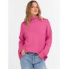 imageANRABESS Womens Turtleneck Sweaters Oversized Chunky Long Sleeve Knit High Low Hem Pullover Top 2026 Fall Winter FashionHot Pink